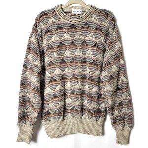 Aigner Mens Wool Blend Coogi Style Textured 3D Knit Sweater Medium